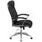 Flash Furniture Contemporary Chair Fixed Arms, 20" to 22" Height, Leather, Black GO-2192-BK-GG - alternate 3