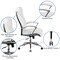 Flash Furniture Contemporary Chair White High Back Exec Chair, Fixed Arms, 20" to 22" Height, Plastic, White GO-2192-WH-GG - alternate 3