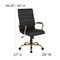 Flash Furniture Black Leather Gold Frame High Back Chair GO-2286H-BK-GLD-GG - alternate 2