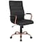 Flash Furniture Black Leather Rose Gold Frame High Back Chair GO-2286H-BK-RSGLD-GG - alternate 2