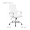 Flash Furniture Contemporary Chair White High Back Exec Chair, Fixed Arms, 18-1/4" to 22-1/4" Height GO-2286H-WH-GG - alternate 8