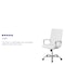 Flash Furniture Contemporary Chair White High Back Exec Chair, Fixed Arms, 18-1/4" to 22-1/4" Height GO-2286H-WH-GG - alternate 15