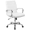 Flash Furniture Contemporary Chair White Mid-Back Exec Chair, Fixed Arms, 18-1/4" to 22-1/4" Height GO-2286M-WH-GG - alternate 6