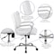 Flash Furniture Contemporary Chair White Mid-Back Exec Chair, Fixed Arms, 18-1/4" to 22-1/4" Height GO-2286M-WH-GG - alternate 2
