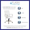Flash Furniture Mid-Back White Leather Swivel Office Chair with Gold Frame and Arms GO-2286M-WH-GLD-GG - alternate 9