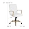 Flash Furniture Mid-Back White Leather Swivel Office Chair with Gold Frame and Arms GO-2286M-WH-GLD-GG - alternate 14