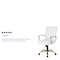 Flash Furniture Mid-Back White Leather Swivel Office Chair with Gold Frame and Arms GO-2286M-WH-GLD-GG - alternate 5
