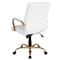 Flash Furniture Mid-Back White Leather Swivel Office Chair with Gold Frame and Arms GO-2286M-WH-GLD-GG - alternate 13