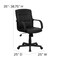 Flash Furniture Metal Contemporary Chair, 17" to 20-1/2", Fixed Arms, Black GO-228S-BK-LEA-GG - alternate 10