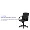 Flash Furniture Metal Contemporary Chair, 17" to 20-1/2", Fixed Arms, Black GO-228S-BK-LEA-GG - alternate 2