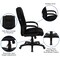 Flash Furniture Contemporary Chair Black High Back Exec Fab Chair, Fixed Arms, 18-1/2" to 22-1/2" Height, Fabric GO-5301B-BK-GG - alternate 7