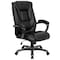 Flash Furniture Contemporary Chair Black High Back Exec Chair, Fixed Arms, 19" to 22-1/2" Height, Leather, Black GO-7194B-BK-GG - alternate 4
