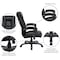 Flash Furniture Contemporary Chair Black High Back Exec Chair, Fixed Arms, 19" to 22-1/2" Height, Leather, Black GO-7194B-BK-GG - alternate 3