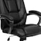 Flash Furniture Contemporary Chair Black High Back Exec Chair, Fixed Arms, 19" to 22-1/2" Height, Leather, Black GO-7194B-BK-GG - alternate 6