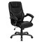 Flash Furniture Contemporary Chair Black High Back Exec Chair, Fixed Arms, 18" to 21-1/2" Height, Leather, Black GO-724H-BK-LEA-GG - alternate 3