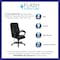 Flash Furniture Contemporary Chair Black High Back Exec Chair, Fixed Arms, 18" to 21-1/2" Height, Leather, Black GO-724H-BK-LEA-GG - alternate 2