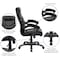 Flash Furniture Contemporary Chair Black High Back Exec Chair, Fixed Arms, 18" to 21-1/2" Height, Leather, Black GO-724H-BK-LEA-GG - alternate 6