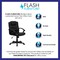 Flash Furniture Metal Contemporary Chair, 18" to 22", Fixed Arms, Black GO-937M-BK-LEA-GG - alternate 3