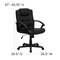 Flash Furniture Metal Contemporary Chair, 18" to 22", Fixed Arms, Black GO-937M-BK-LEA-GG - alternate 2