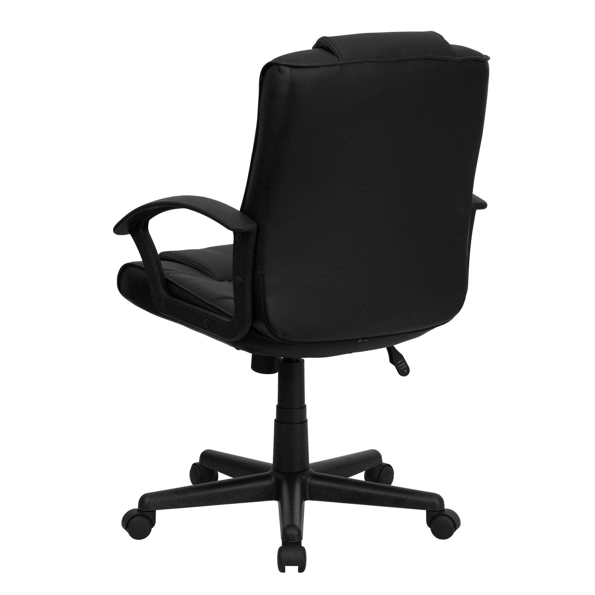 Flash Furniture Metal Contemporary Chair, 18" to 22", Fixed Arms, Black GO-937M-BK-LEA-GG - alternate 4