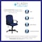 Flash Furniture Contemporary Chair Navy Mid-Back Exec Chair, Fixed Arms, 17-1/4" to 21-1/4" Height, Fabric, Navy GO-ST-6-NVY-GG - alternate 5