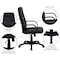 Flash Furniture Contemporary Chair High Back Exec Chair w/Arms, Black, 17" to 21" Height, Vinyl, Black H8021-GG - alternate 4