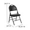 Flash Furniture Folding Chair, Black Vinyl, 34.5" H HA-MC705AV-3-BK-GG - alternate 5