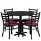 Flash Furniture Round Blk Lam Table, Brgundy Vinyl Seat, Rnd, 36", Laminate Top, Wood Grain HDBF1005-GG - alternate 2