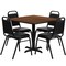 Flash Furniture Square Walnut Table, Bnqut Chair, Sqr, X-Base, 36", 36" W, 36" L, 30" H, Laminate Top, Wood Grain HDBF1012-GG - alternate 2