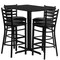 Flash Furniture Rectangle Blk Bar Table, Rectngl w/X-Base, Blk Seats, 42" L, 24" W, 42" H, Laminate Top, Wood Grain HDBF1017-GG - alternate 2