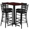 Flash Furniture Rectangle Mah Bar Table, Rectngl w/X-Base, Blk Seats, Laminate Top, Wood Grain HDBF1018-GG - alternate 2