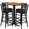 Flash Furniture Rectangle Nat Bar Table, Rectngl w/X-Base, Blk Seats, 42" L, 24" W, 42" H, Laminate Top, Wood Grain HDBF1019-GG - alternate 2