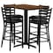 Flash Furniture Rectangle Wal Bar Table, Rectngl w/X-Base, Blk Seats, 42" L, 24" W, 42" H, Laminate Top, Wood Grain HDBF1020-GG - alternate 2
