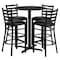 Flash Furniture Round Black Bar Table, X-Base w/Black Seats, Laminate Top, Wood Grain HDBF1021-GG - alternate 2