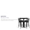 Flash Furniture Round Black Bar Table, X-Base w/Black Seats, Laminate Top, Wood Grain HDBF1021-GG - alternate 3
