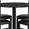 Flash Furniture Round Black Bar Table, X-Base w/Black Seats, Laminate Top, Wood Grain HDBF1021-GG - alternate 6