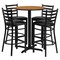 Flash Furniture Round Natural Bar Table, X-Base w/Black Seats, 30" L, 30" W, 42" H, Laminate Top, Wood Grain HDBF1023-GG - alternate 2