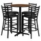 Flash Furniture Round Walnut Bar Table, X-Base w/Blk Seats, 30", 30" L, 30" W, 42" H, Laminate Top, Wood Grain HDBF1024-GG - alternate 2