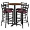 Flash Furniture Round Walnut Bar Table, X-Base w/Burg Seats, 30", Laminate Top, Wood Grain HDBF1028-GG - alternate 2