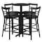 Flash Furniture Round Blk Bar Table, X-Base, Blk Vinyl Seats, 24", Laminate Top, Wood Grain HDBF1033-GG - alternate 2