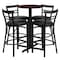 Flash Furniture Round Mahogany Bar Table, X-Base, Blk Seats, 24", 24" L, 24" W, 42" H, Laminate Top, Wood Grain HDBF1034-GG - alternate 2