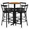 Flash Furniture Round Natural Bar Table, X-Base, Blk Seats, 24", Laminate Top, Wood Grain HDBF1035-GG - alternate 2