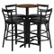 Flash Furniture Round Walnut Bar Table, X-Base w/Blk Seats, 24", 24" L, 24" W, 42" H, Laminate Top, Wood Grain HDBF1036-GG - alternate 2