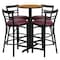 Flash Furniture Round Natural Bar Table, X-Base, Burg Seats, 24", Laminate Top, Wood Grain HDBF1039-GG - alternate 2