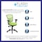 Flash Furniture Contemporary Office Chair, Green Seat, Black Back, 25 3/4" W 27-1/2" L 43-1/2" H, Adjustable Padded HL-0001-GN-GG - alternate 6