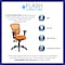 Flash Furniture Contemporary Chair Mid-Back Exec Chair, Orange, Adjustable Arms, 18" to 23" Height, Mesh, Orange HL-0001-OR-GG - alternate 2
