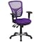 Flash Furniture Contemporary Chair Mid-Back Task Chair, Adj. Arms, Purple, Adjustable Arms, 18" to 23" Height, Mesh HL-0001-PUR-GG - alternate 3