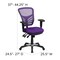 Flash Furniture Contemporary Chair Mid-Back Task Chair, Adj. Arms, Purple, Adjustable Arms, 18" to 23" Height, Mesh HL-0001-PUR-GG - alternate 4