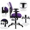 Flash Furniture Contemporary Chair Mid-Back Task Chair, Adj. Arms, Purple, Adjustable Arms, 18" to 23" Height, Mesh HL-0001-PUR-GG - alternate 7