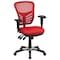 Flash Furniture Contemporary Chair Mid-Back Exec Chair, Red, Adjustable Arms, 18" to 23" Height, Mesh, Red HL-0001-RED-GG - alternate 2